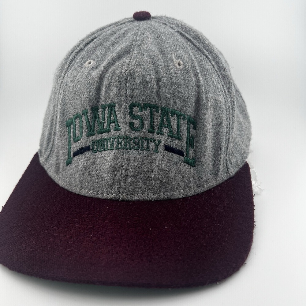 Vintage Iowa State Cyclones Hat Adjustable Strap Embroidered Wool‎ Blend